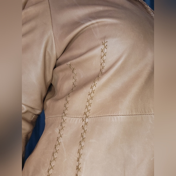 Vintage Anne Klein Tan Leather Jacket - Picture 8 of 10